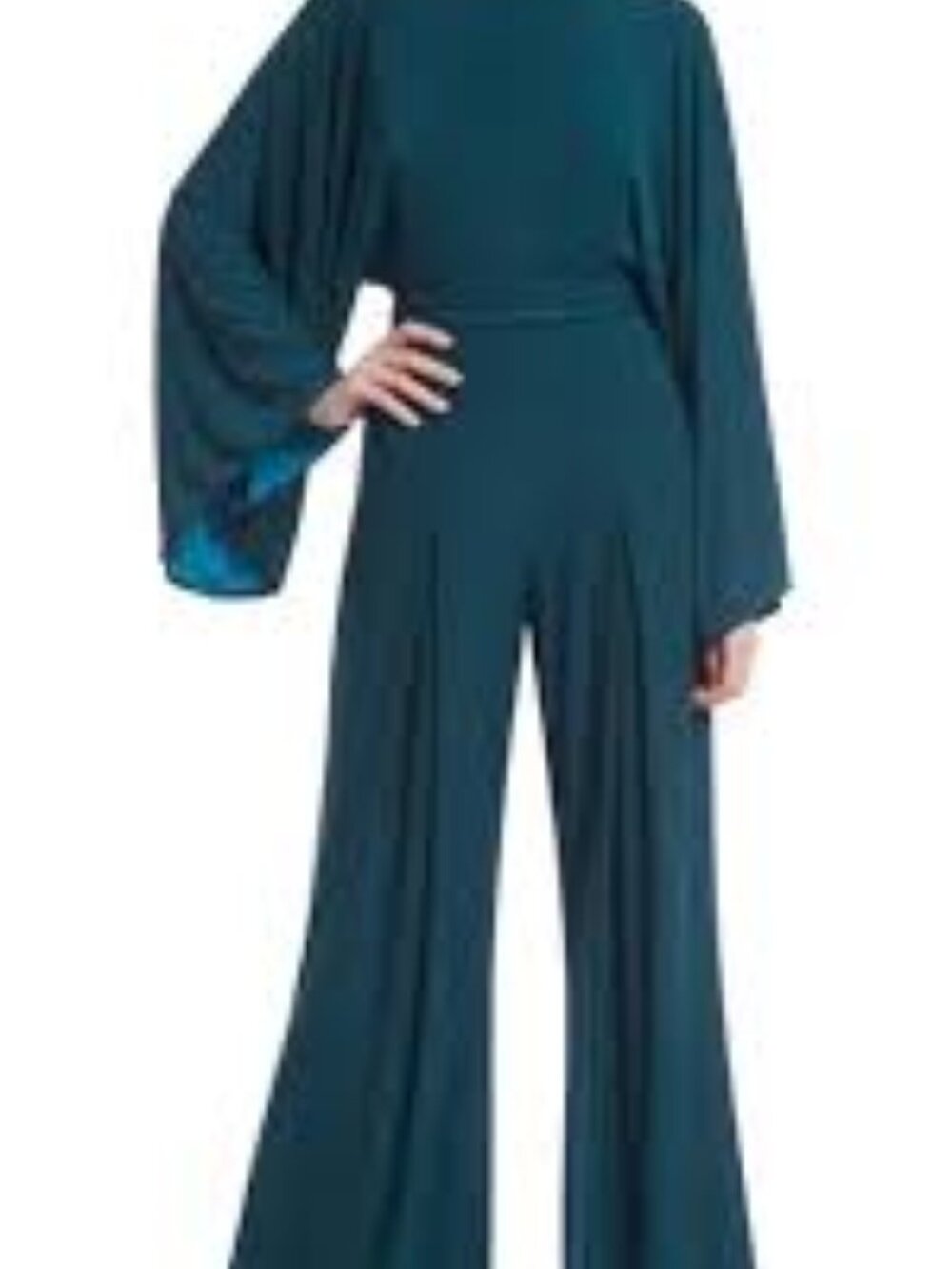 NWT BADGLEY MISCHKA MOCK NECK- KIMONO SLEEVE JUMPSUIT- SIZE 10 - Picture 5 of 7
